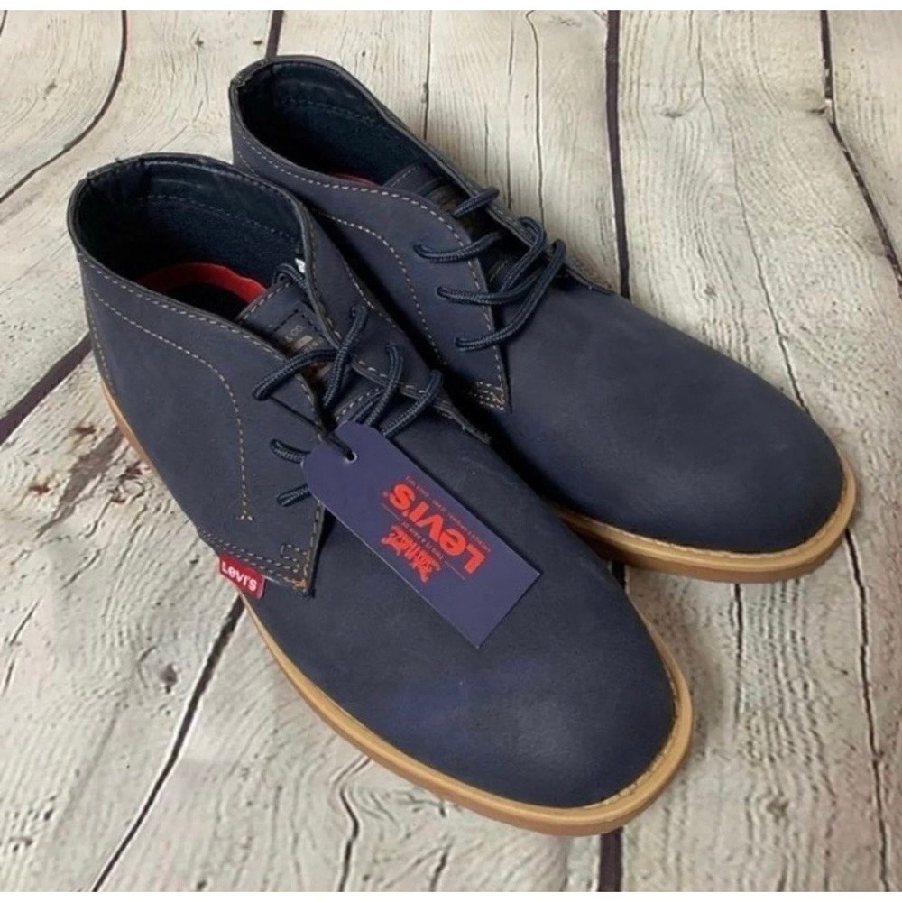 Levi's Jax Winston Chukka Boots Mens Blue Vegan Suede Gum Sole Casual NWT‎